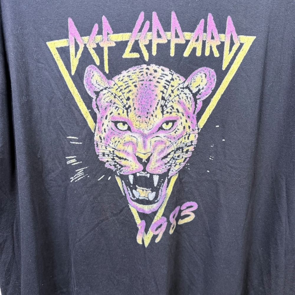 Def Leppard Neon Cat Music Band T Shirt Unisex Adult 3XL Black Graphic Cotton